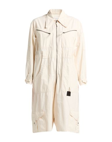 Woman Playsuit Ivory Size 0 Cotton, Cow leather