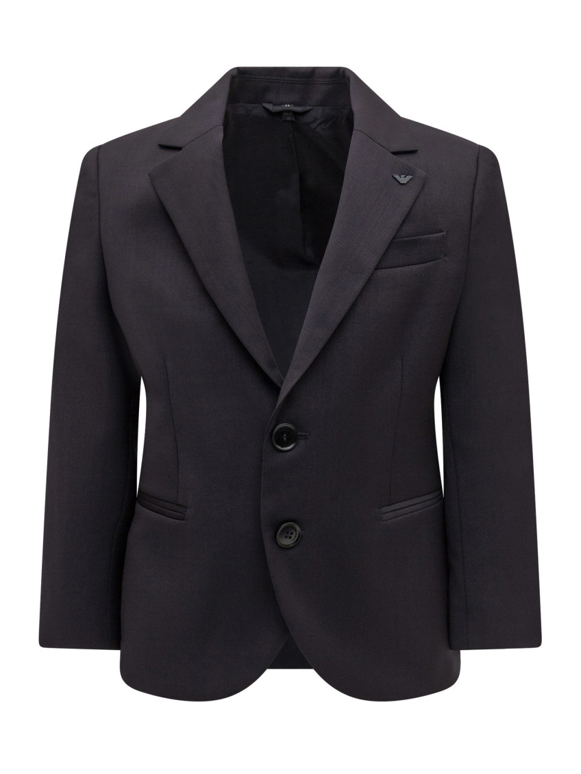 Kids Blue Solid Blazer