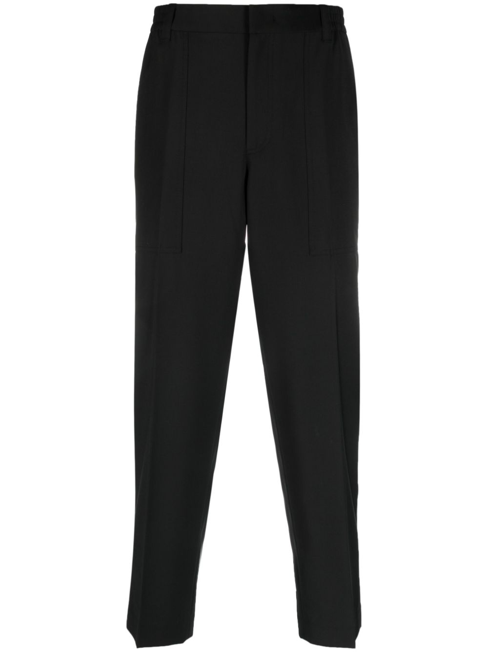 Mid-rise straight-leg trousers - Black