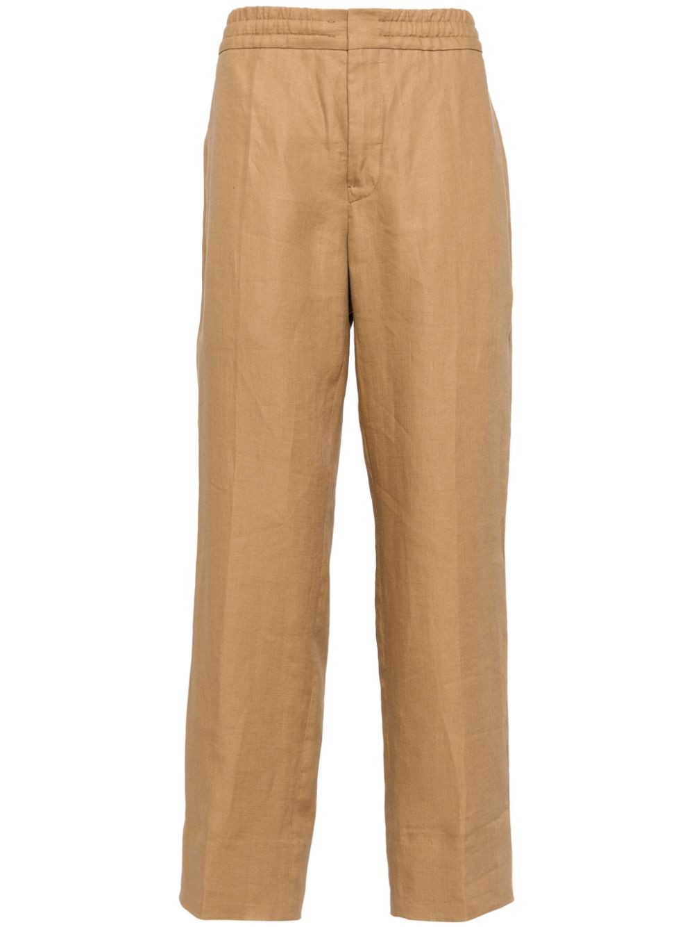 Oasi tapered-leg linen trousers - Neutrals