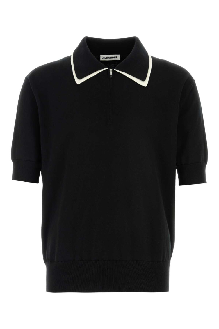 Black Cotton Polo Shirt