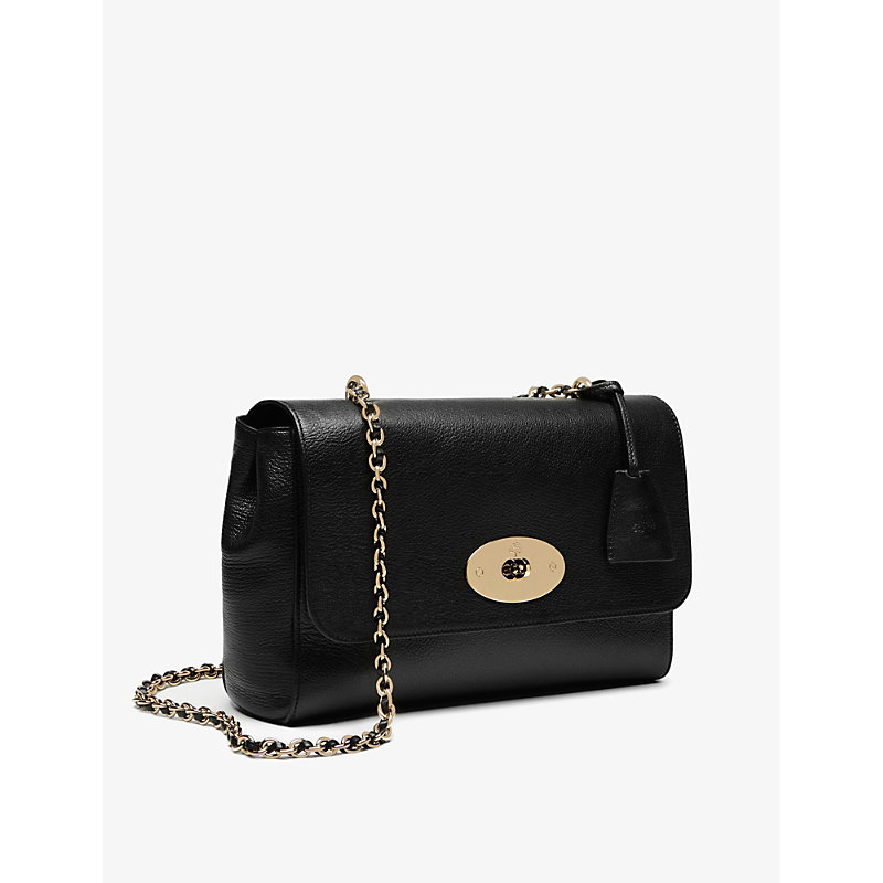 Womens Black Lily Medium Leather Shoulder bag 