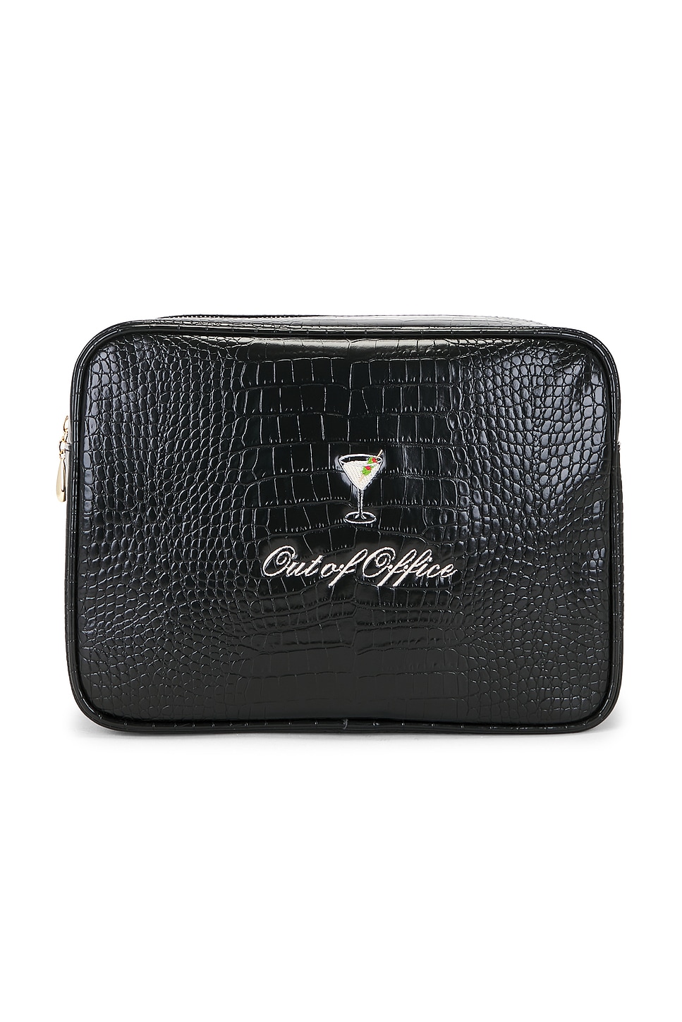 Abbode Out Of Office Martini Croc Pouch in Black. a
