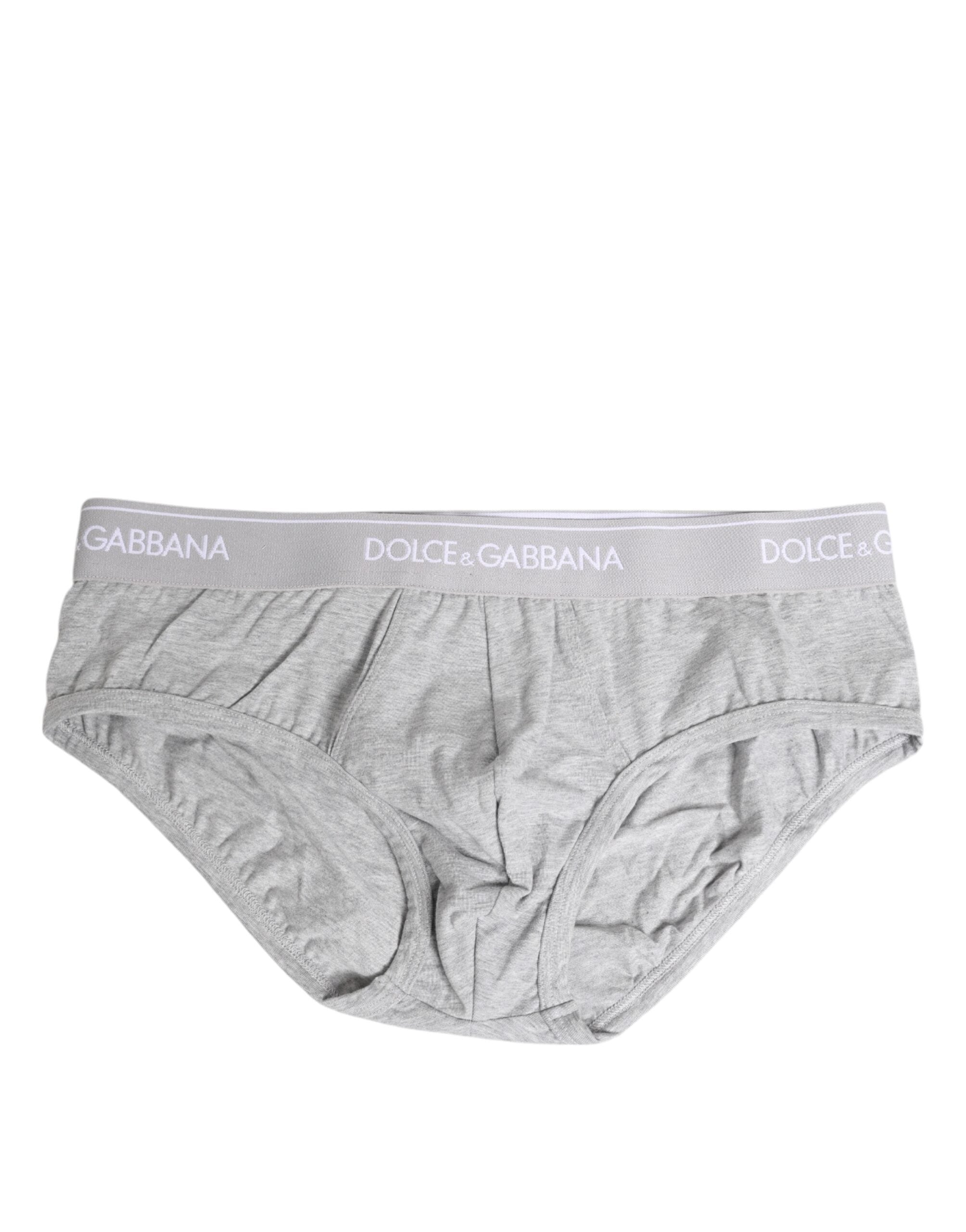 Cotton Stretch Brief — Gray