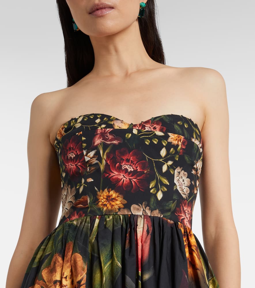 Tonia floral lace-trimmed cotton maxi dress