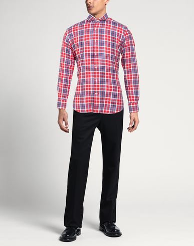 Man Shirt Red Size 15 ¾ Cotton, Linen
