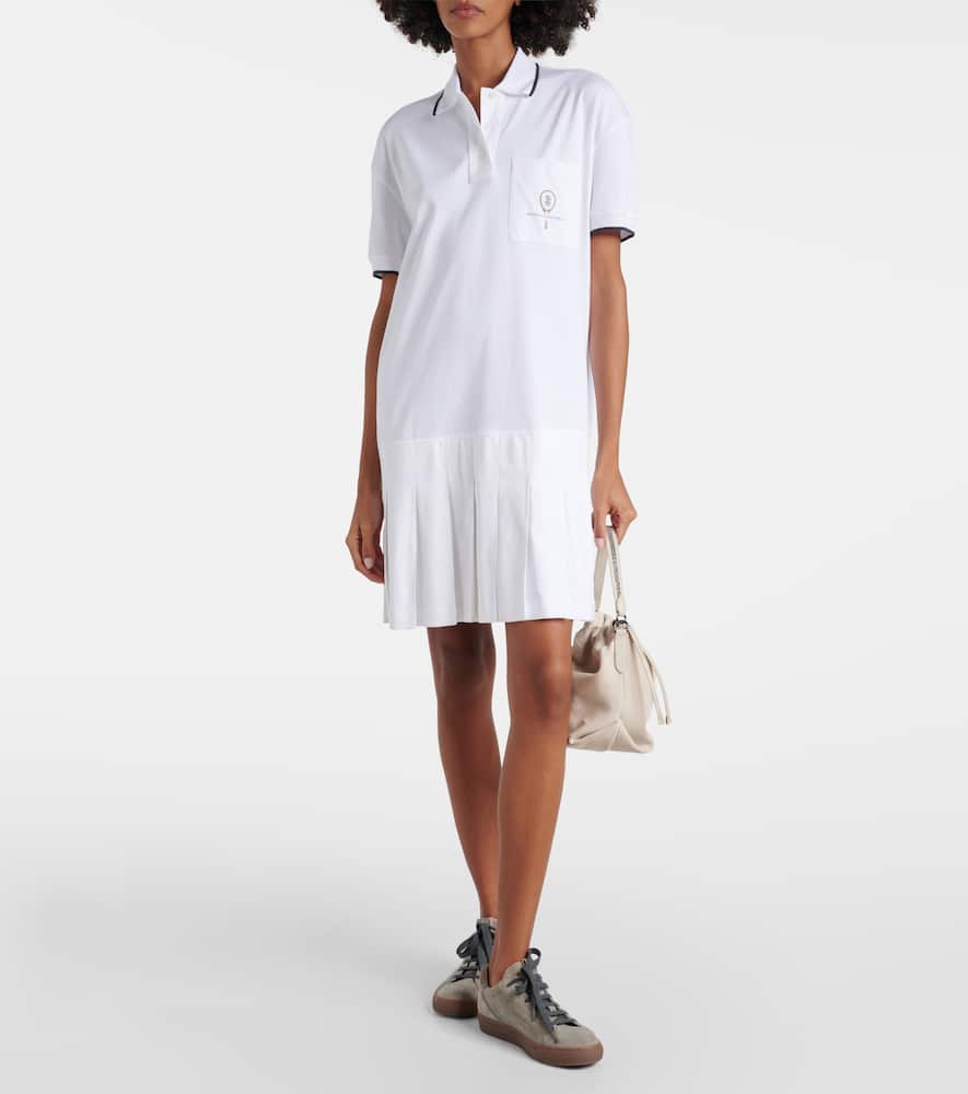 Pleated cotton polo dress