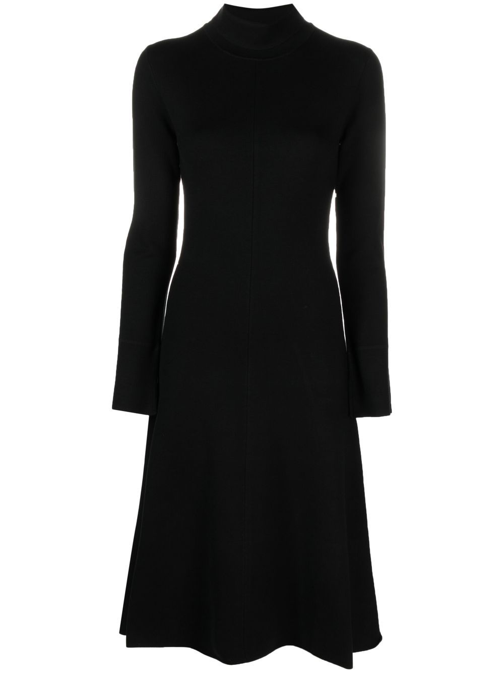 Long-sleeve midi dress - Black