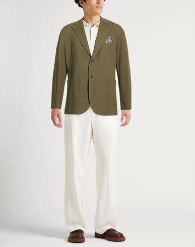 Man Blazer Military green Size 38 Cotton, Elastane