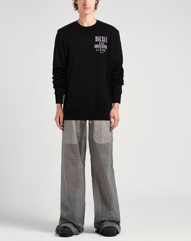 Man Sweatshirt Black Size S Cotton, Elastane