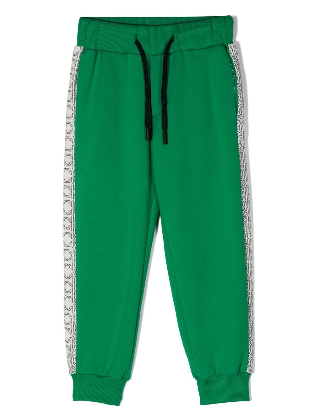 Contrasting-border tracksuit bottoms - Green