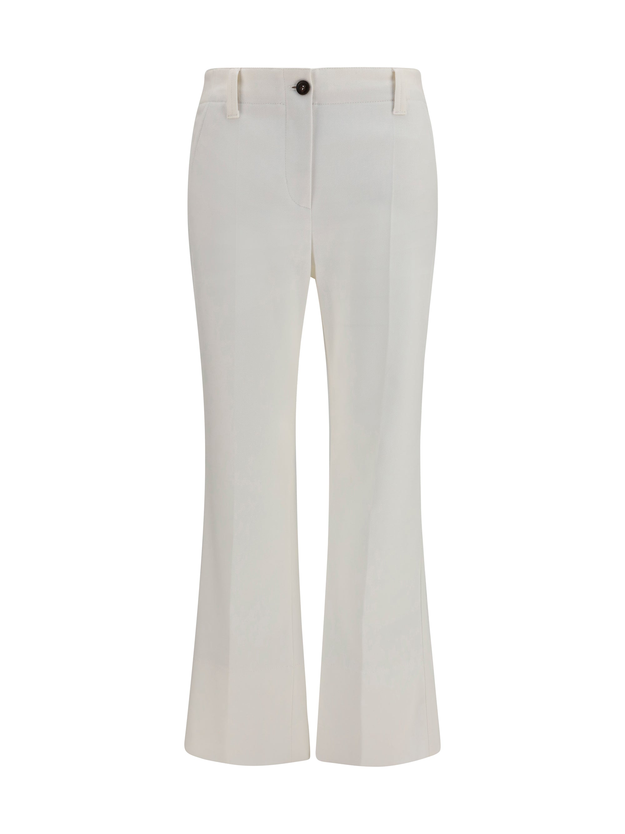 Slim Flared Trousers — White