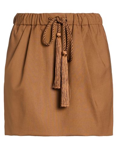 Woman Mini skirt Brown Size 2 Virgin Wool, Mohair wool, Silk