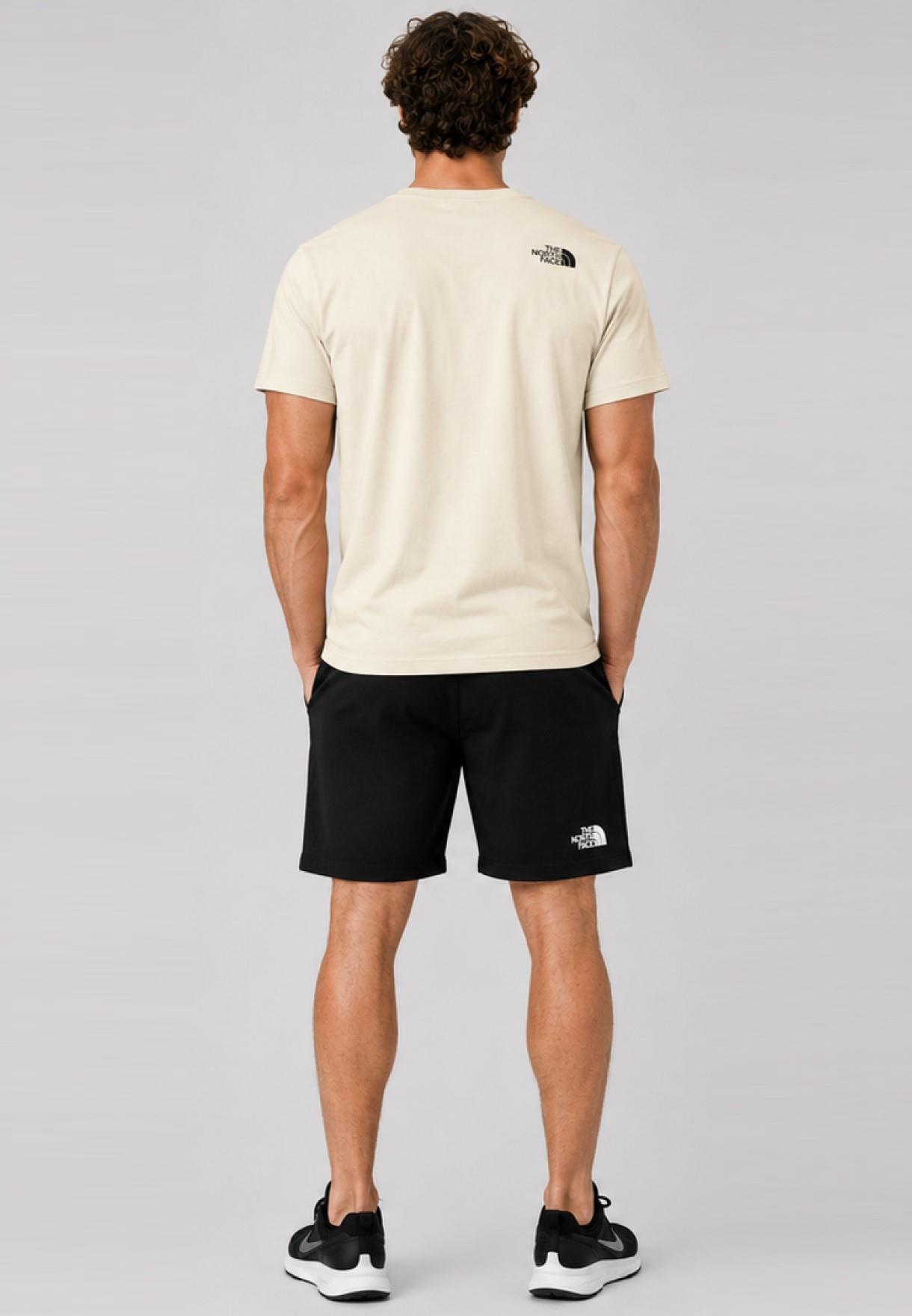 The North Face Mens Simple Dome T-Shirt & French Terry Shorts Set – Gravel / Black - Multicolour