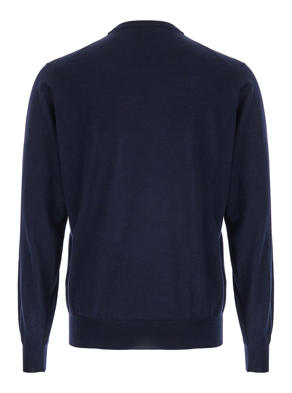 Merino Wool, Silk & Cashmere Blend Sweater — Navy