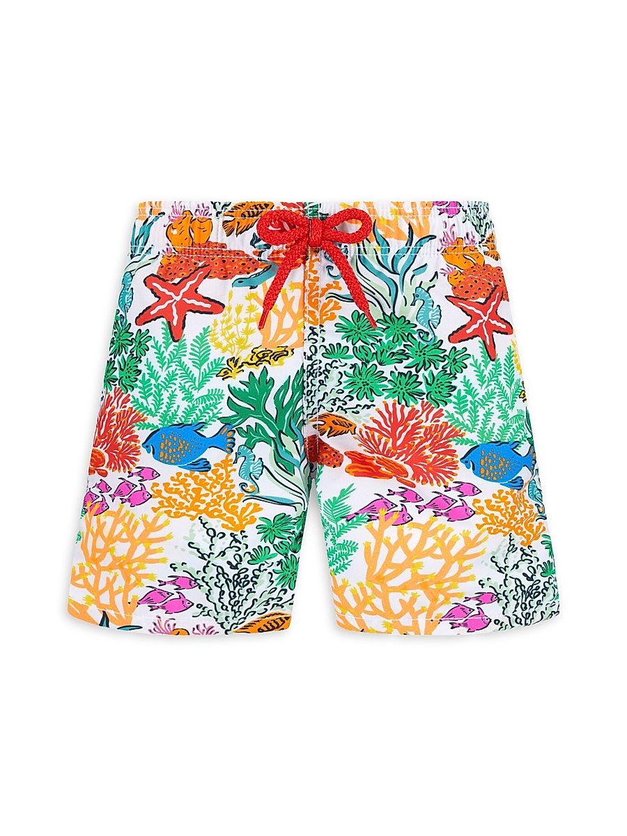 Baby Boy's, Little Boy's & Boy's Oceanic Print Swim Shorts - Blanc