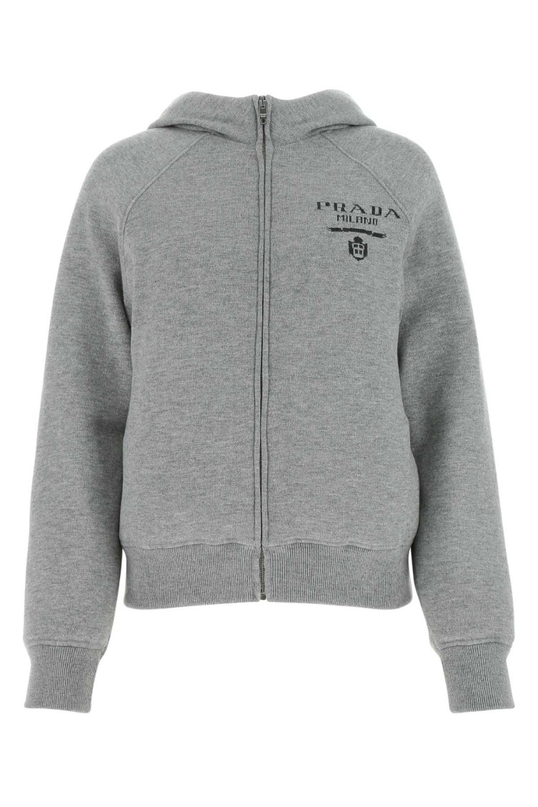 Grey Cashmere Blend Down Jacket