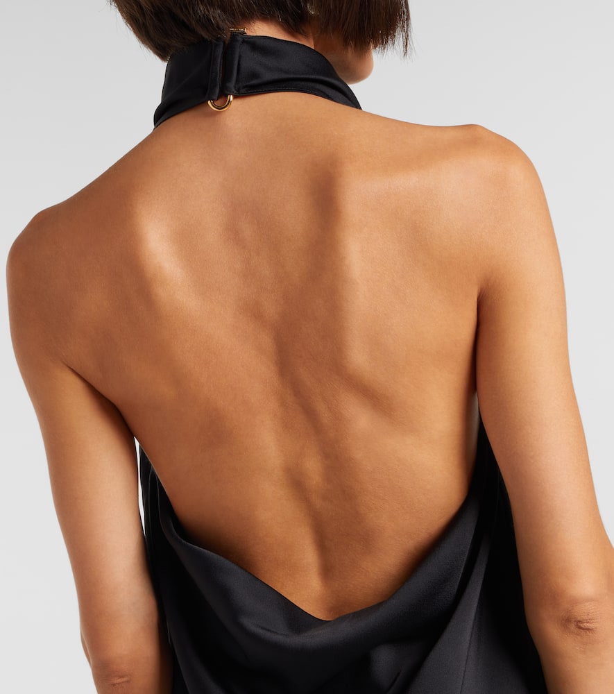 Halterneck satin top