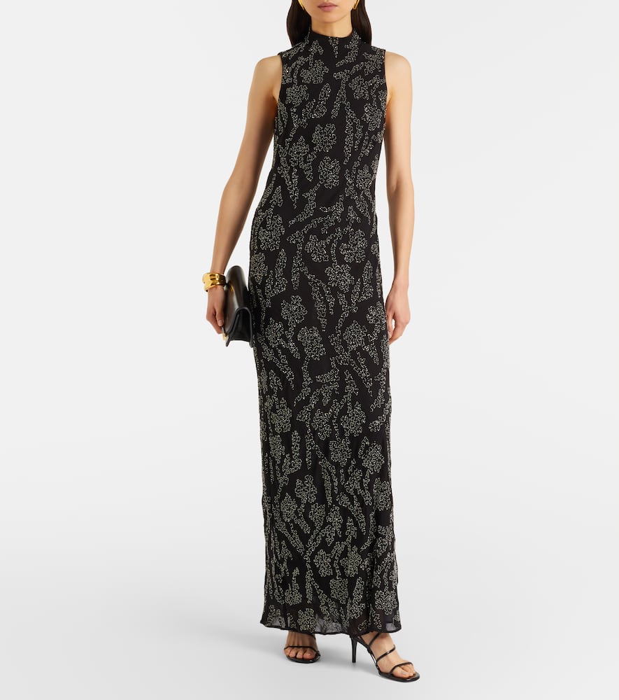 Sylven beaded georgette maxi dress