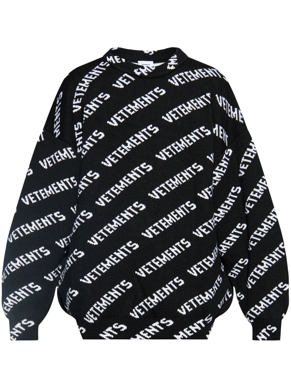 Logo-intarsia sweater - Black