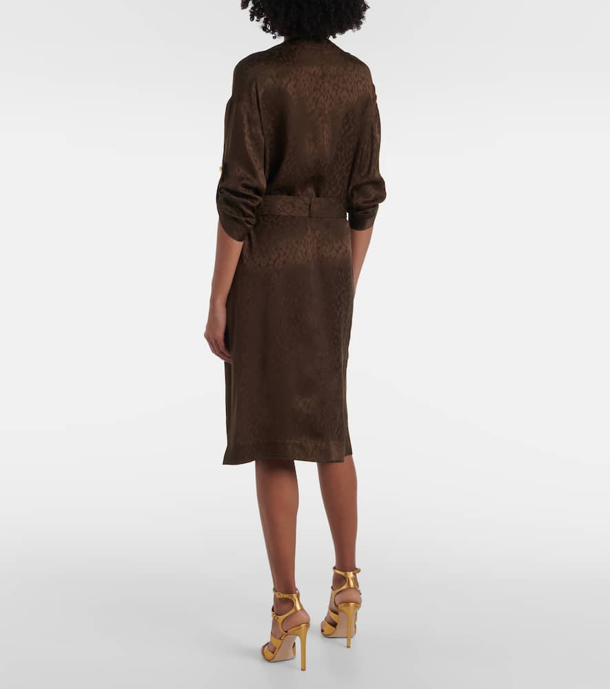 Silk jacquard midi dress