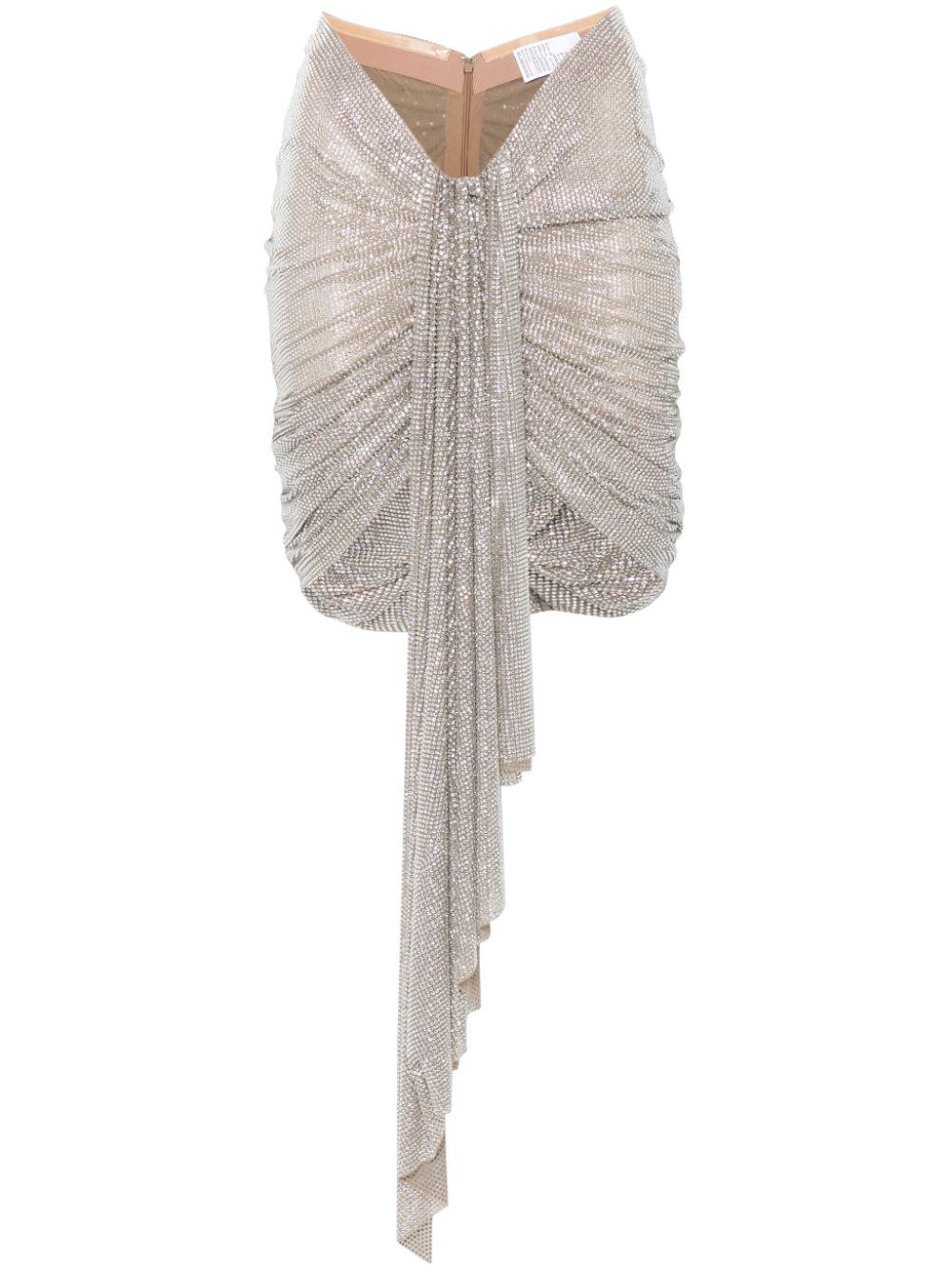 Crystal-embellished asymmetric mini skirt - Silver