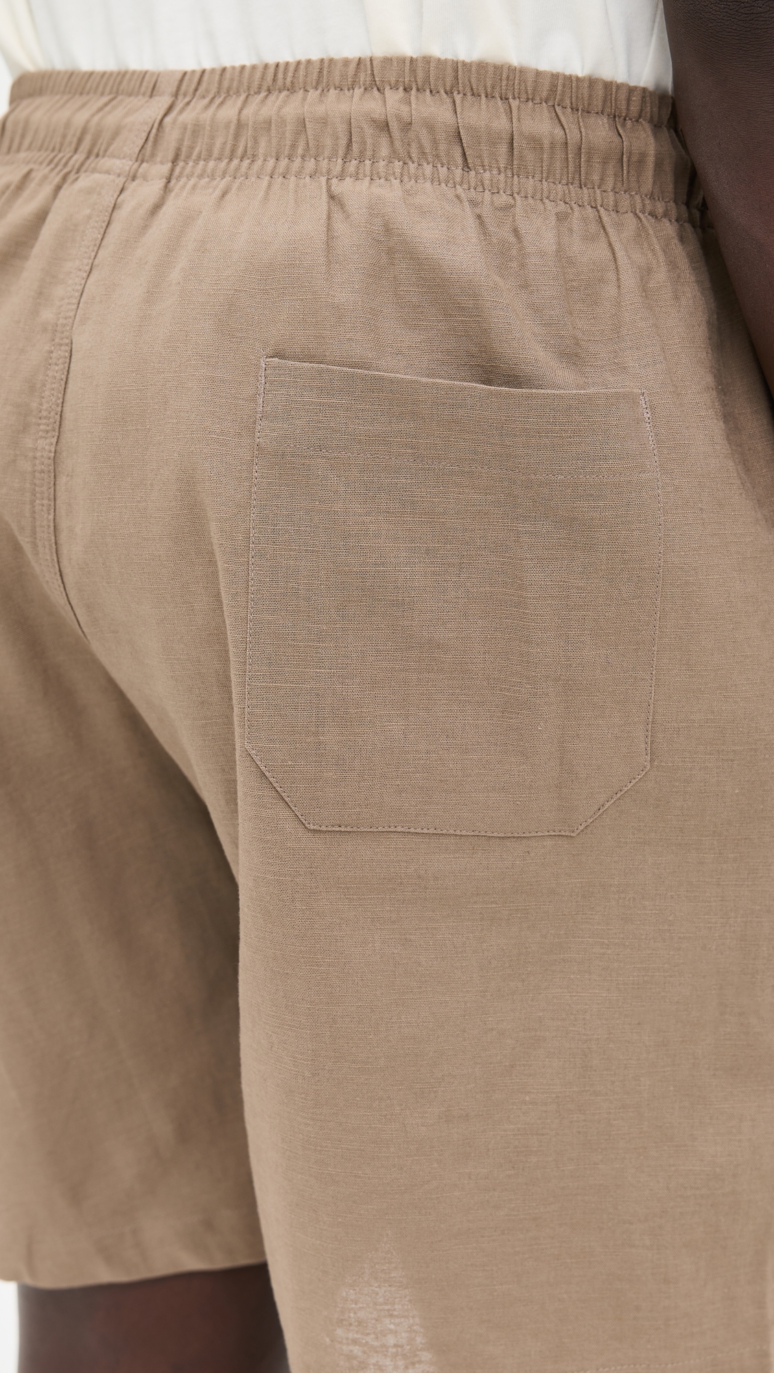 OAS Taupe Linen Shorts Brown