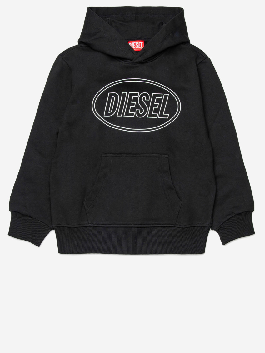 Boys Black Logo Hoodie