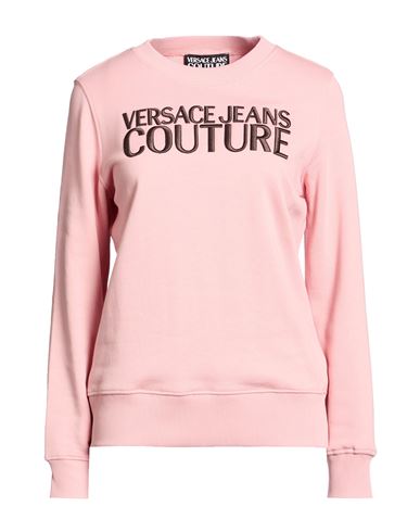 Woman Sweatshirt Pink Size M Cotton, Elastane