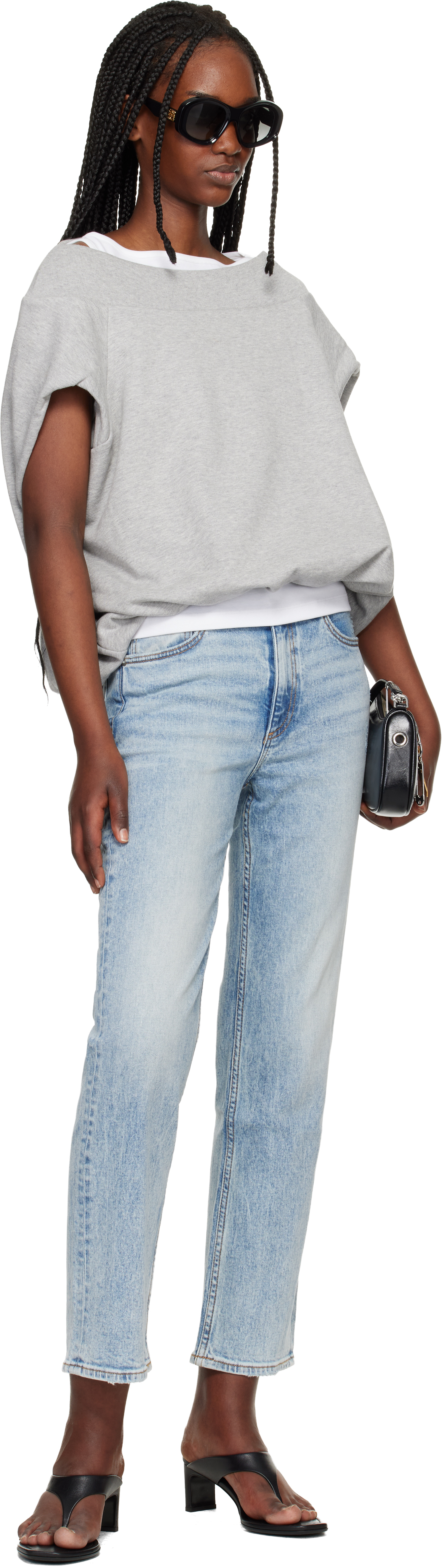 Blue Harlow Ankle Straight Jeans