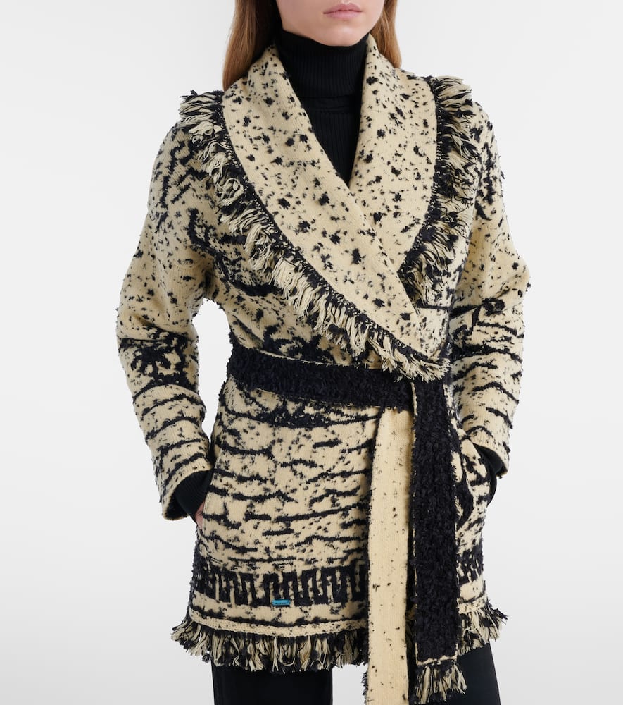 Ocean Whispers fringed wool-blend cardigan