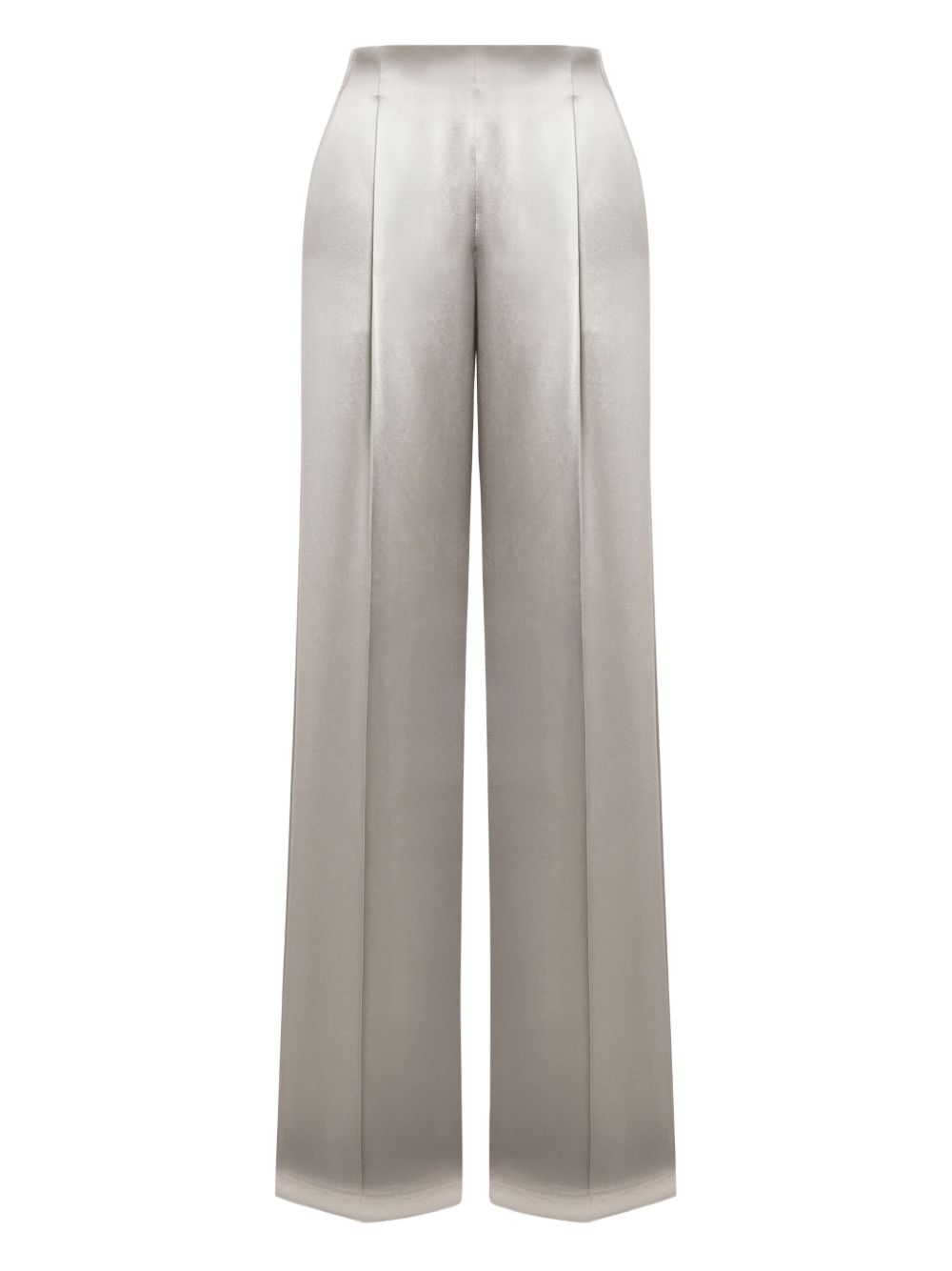 Satin high-waisted trousers - Grey