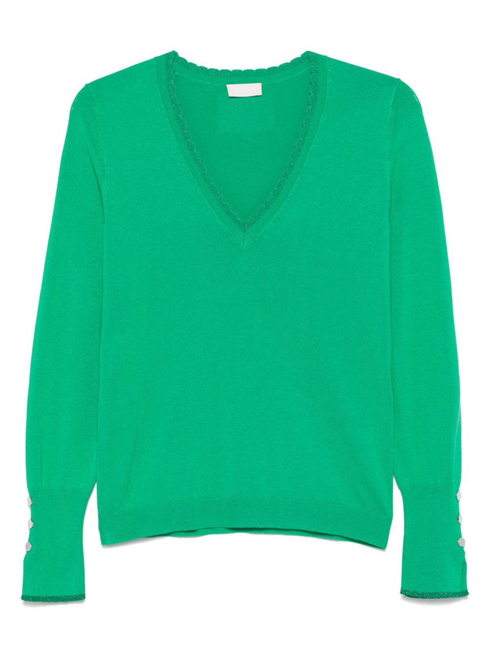 LIU JO scallop-trim top - Green