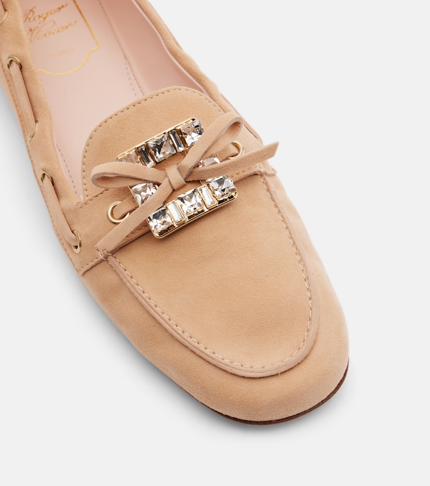 Boat Strass embellished suede boat shoes