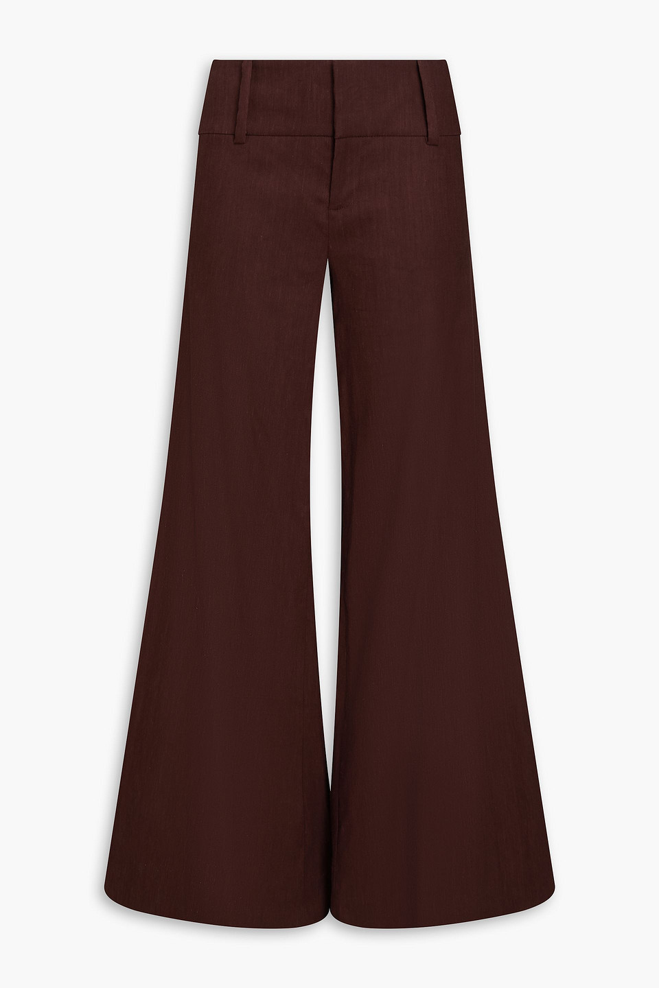 Alice Olivia - Olivia linen-blend wide-leg pants - Brown - US 10