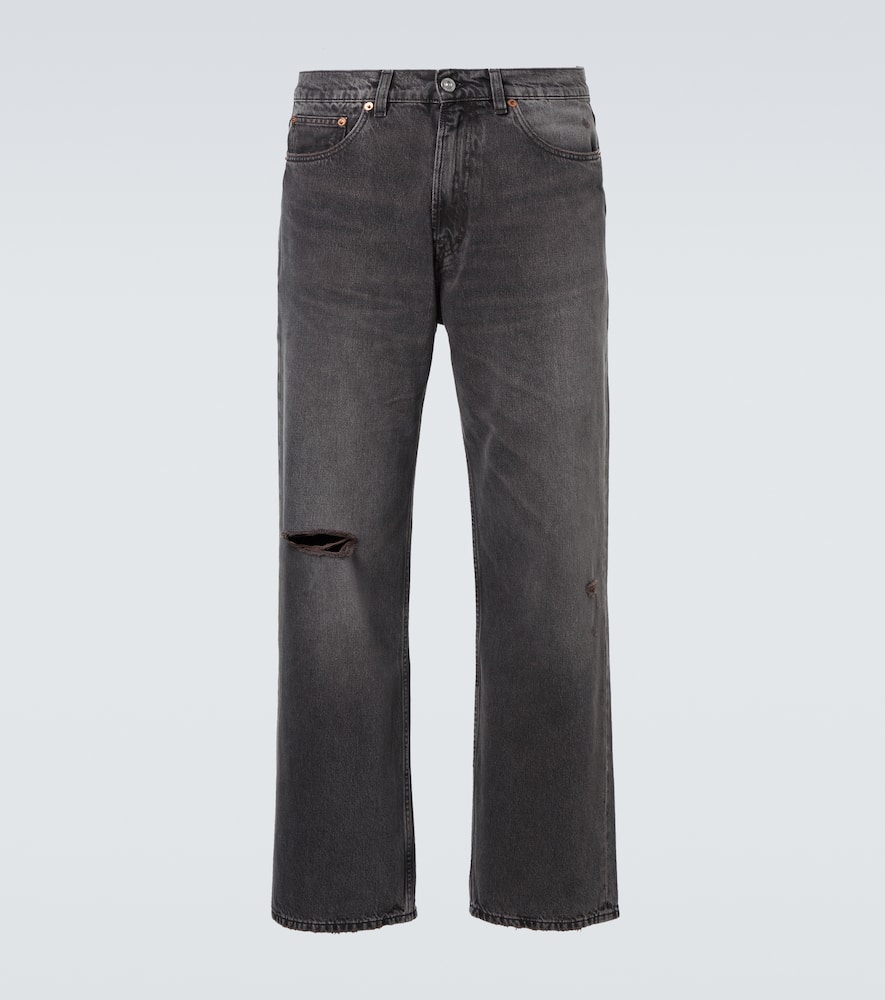 Third Cut distressed wide-leg jeans