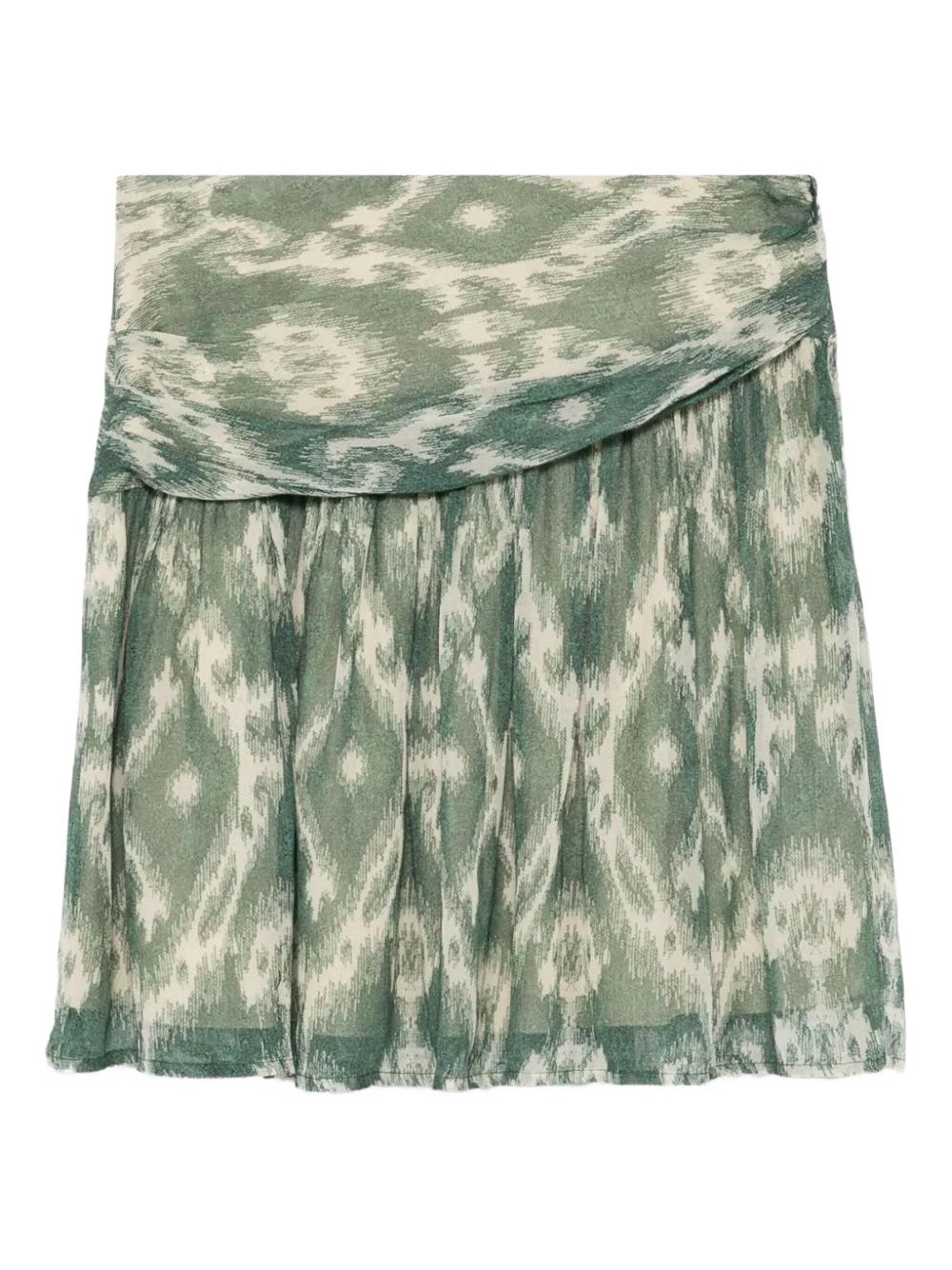 Graphic-print gathered skirt - Green