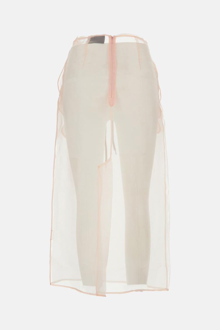 Sheer Column Midi Skirt