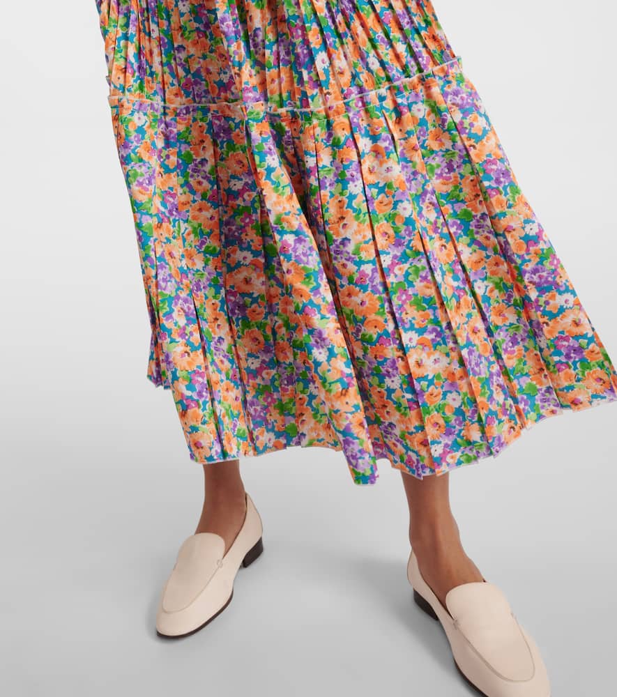 Floral pleated midi dress