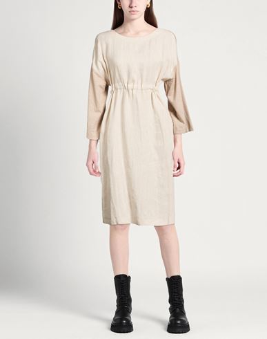 Woman Midi dress Beige Size 8 Linen
