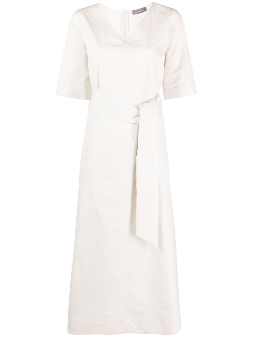 Belted midi dress - Neutrals