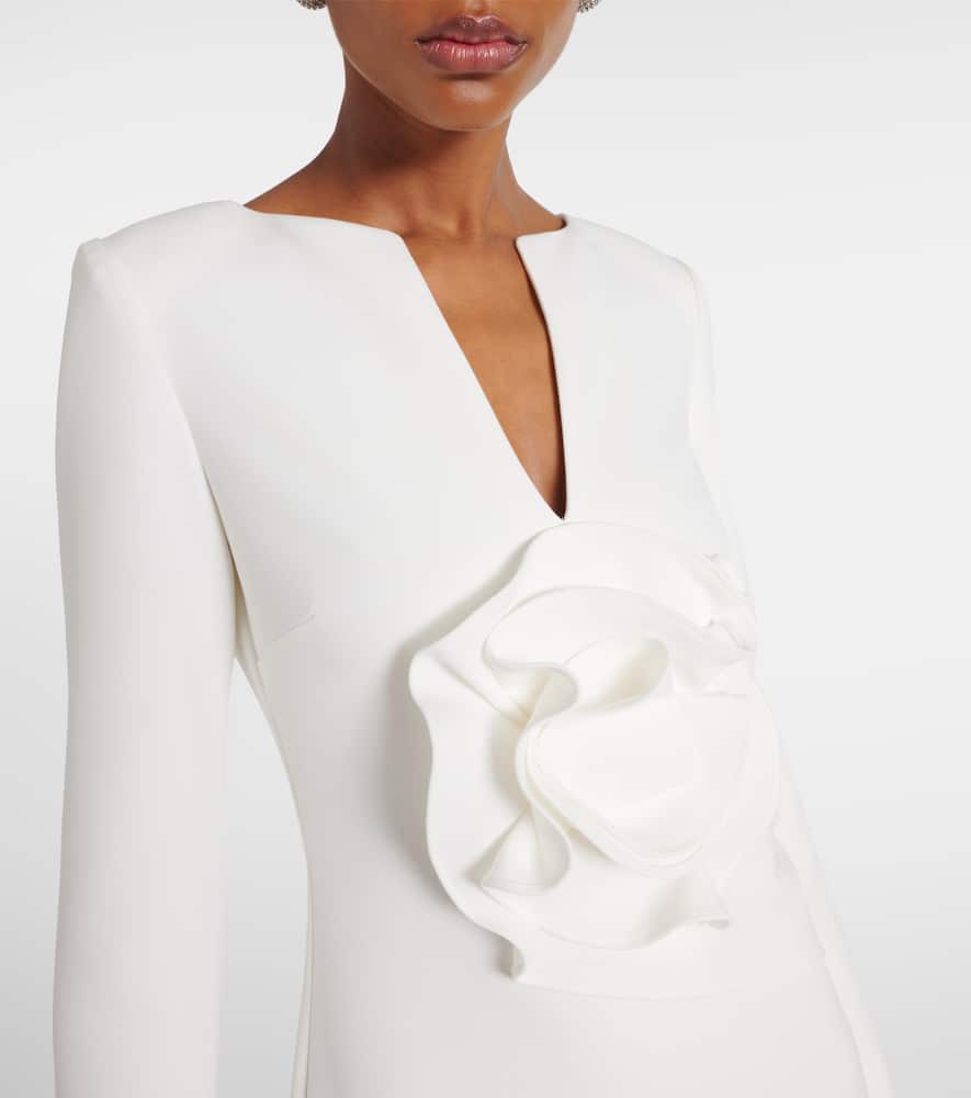 Roland Mouret Bridal floral-applique cady gown
