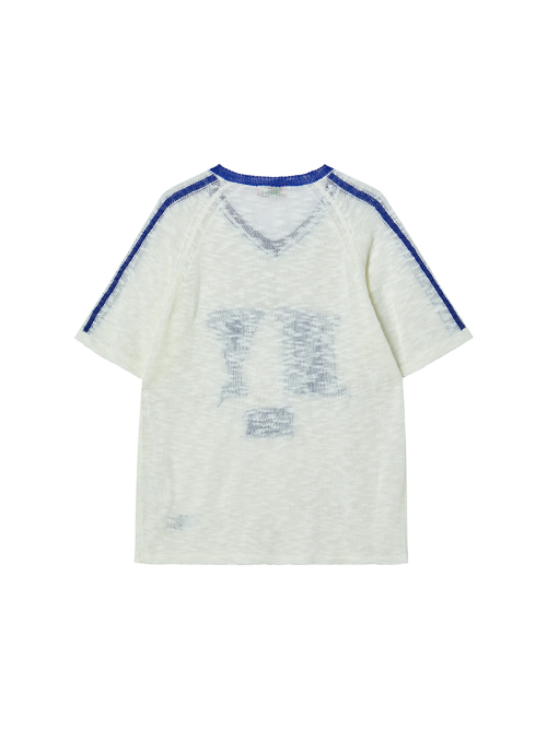 NY FLAG V-NECK KNIT IVORY