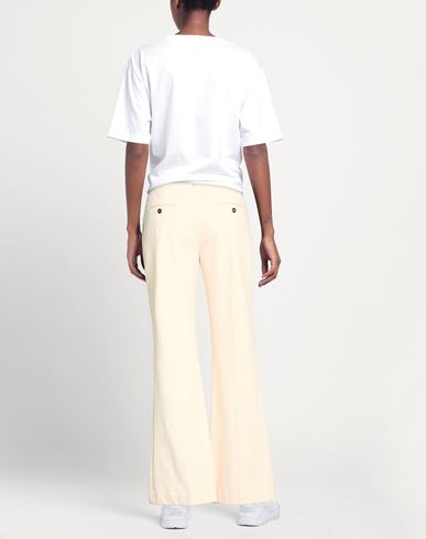 Woman Pants Cream Size 6 Cotton, Elastane