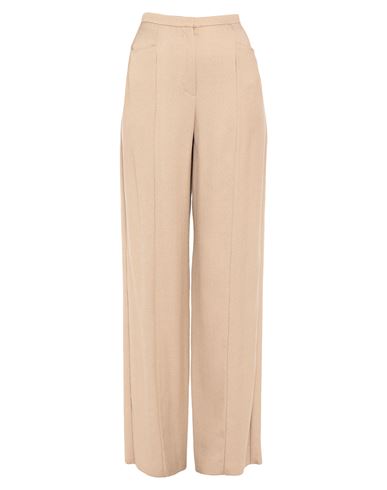 Woman Pants Beige Size 14 Viscose, Virgin Wool