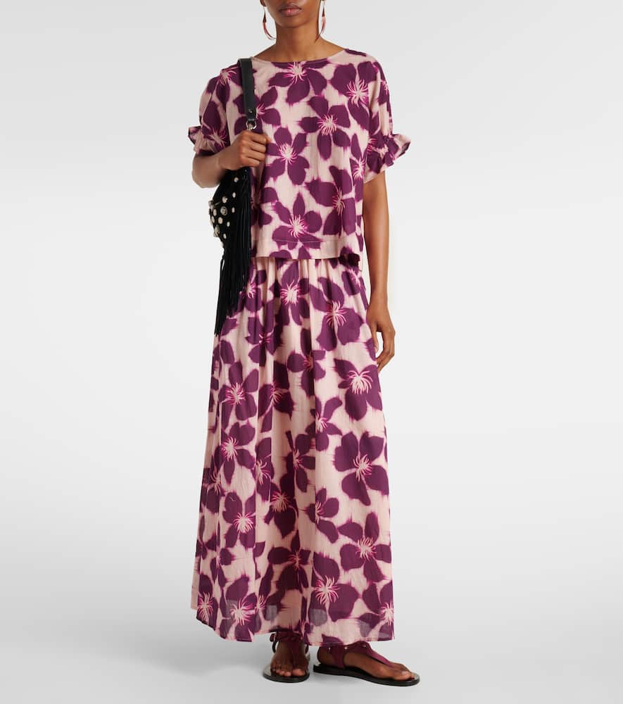 Jess floral cotton voile maxi skirt