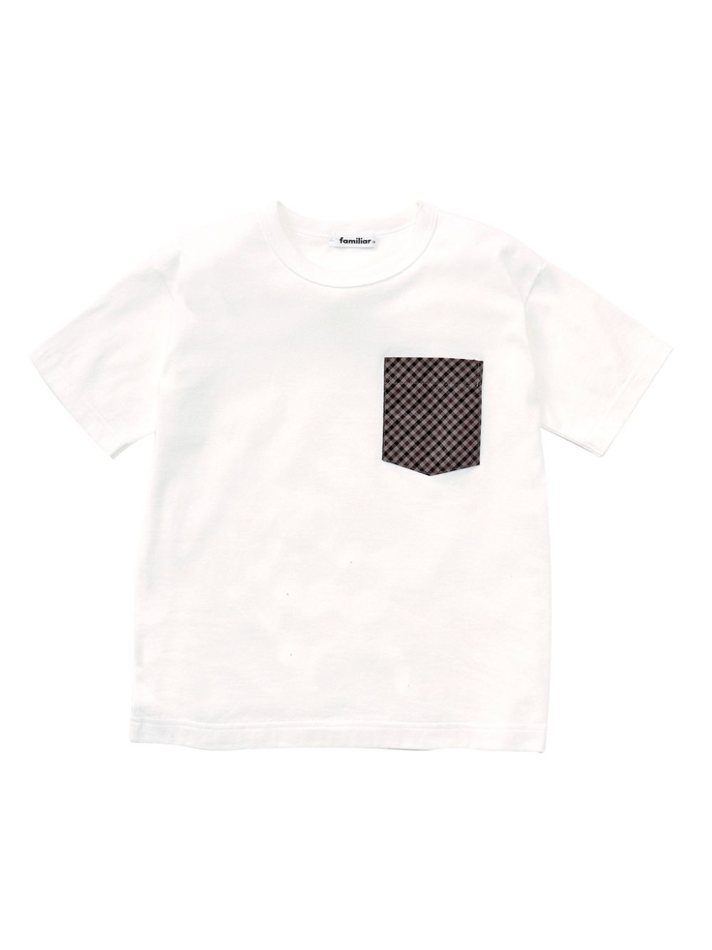 Gingham-check cotton T-shirt - White