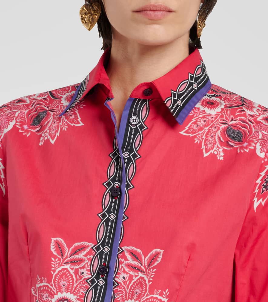 Floral cotton-blend shirt