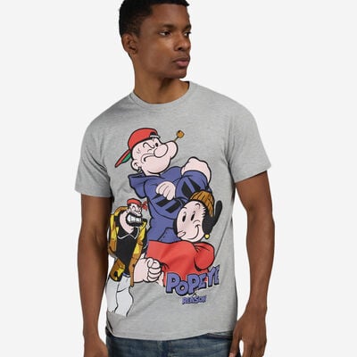 Men's Popeye Team T-Shirt in Grey