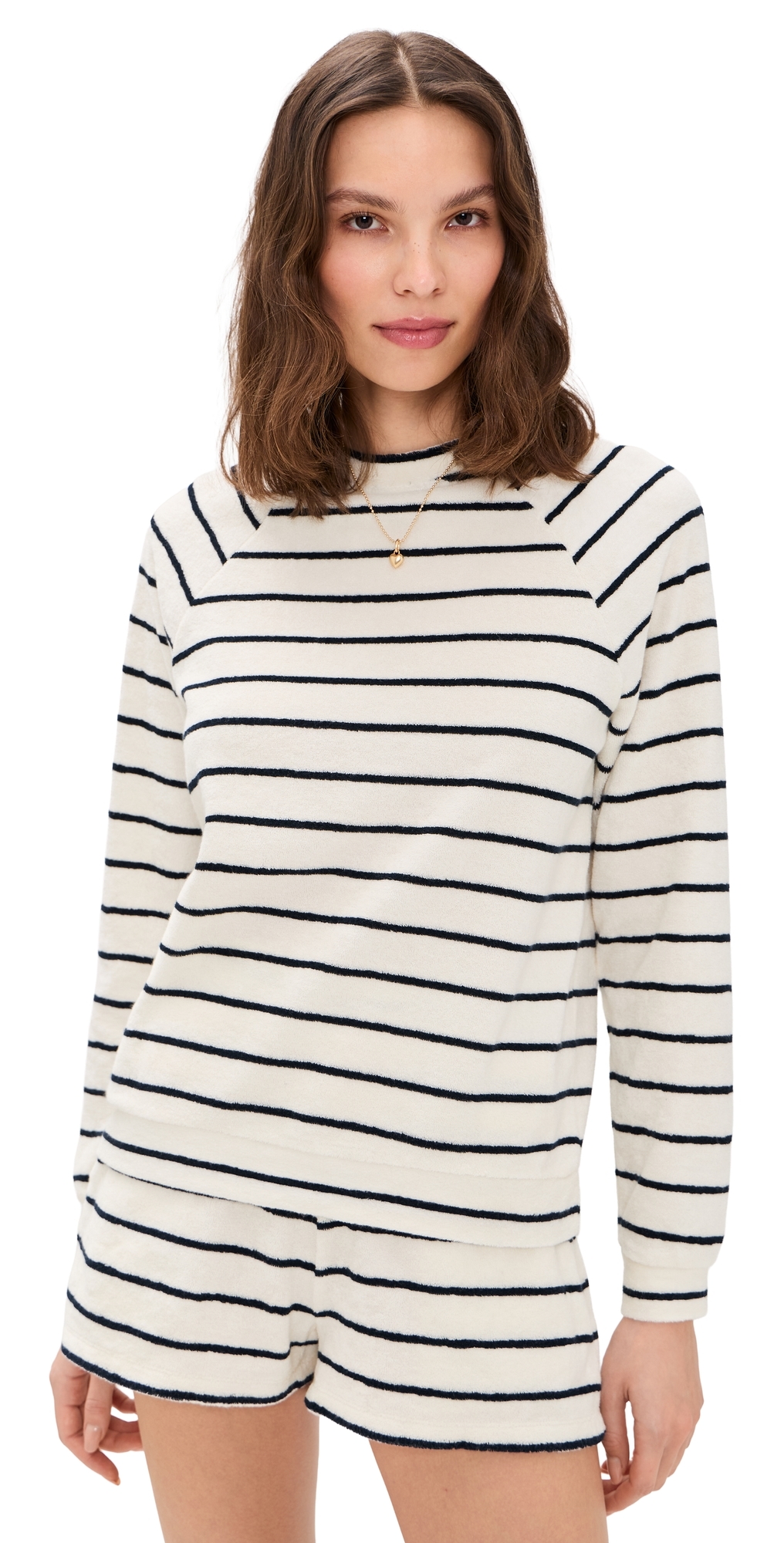 The Terry Franny Pullover Cream/Navy